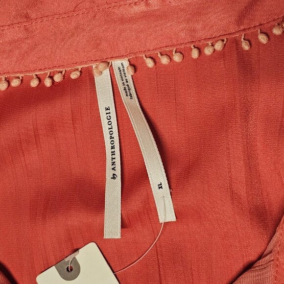 Anthropologie Relaxed Top Button Up Shirt Women Size XL Shiny Rose - Picture 6 of 16